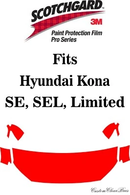 Película protectora de pintura 3M Scotchgard serie Pro transparente 2022 2023 Hyundai Kona Foto 1 de 3