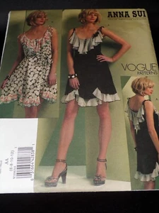 🌸 VOGUE AMERICAN DESIGNER #V1104-ANNA SUI-DAMAS VESTIDO DE CÓCTEL PATRÓN 6-12 FF - Imagen 1 de 2