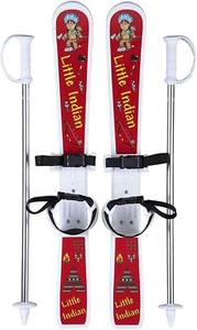Gaspo Little Indian Kids Alpine Plastic Skis. Adjustable Binding. 70cm Ski Set - Picture 1 of 12