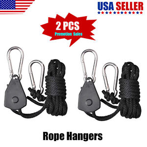 2x High Quality Rope Ratchet YOYO Hanger 1/8" LED Grow Light Equipment