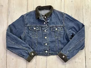 Vintage 90s Lee Embellished Crop Denim Jeansjacke Size Large - Bild 1 von 8