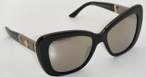New Authentic Versace Sunglasses MOD.4305-Q GB1/5A 58mm Black Frame Gold Mirror - Picture 1 of 8