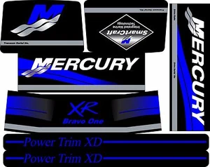 MERCRUISERTHE NEW BEST QUALITY BLUE BRAVO ONE XR W/BLUE RAMS STICKER SET - Picture 1 of 1
