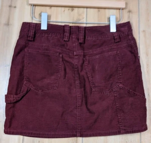 J. Crew Corduroy Carpenter Mini Skirt Size 8 Burgundy Red - Picture 1 of 9