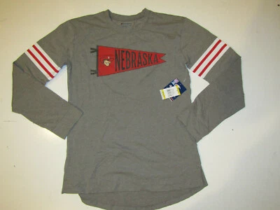 Champion Womens NCAA Shirt Nebraska Cornhuskers Gray Round Neck L/S Sz L NWT - Image 1 of 4