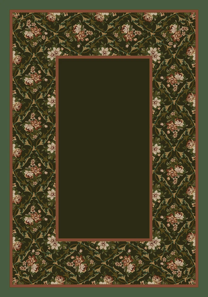Milliken Green Contemporary Checkered Flat Area Rug Solid Bouquet Lace Olive II - Image 1 of 1