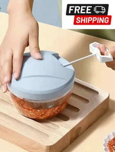 Versatile Manual Garlic Press & Vegetable Chopper - Easy to Use, Durable Plastic - Picture 1 of 4