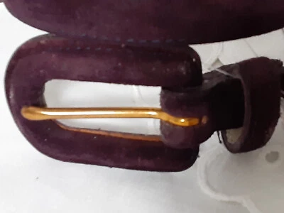 Cinturón Talbots Púrpura Gamuza Cuero Brillante EE. UU. Hebilla de Herradura #5306603 Nuevo con Etiquetas Talla XS Foto 1 de 4