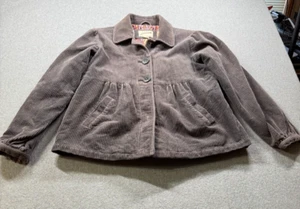 VTG Y2K Grane Penny Lane Coat Jacket Womens L Corduroy Grey - Picture 1 of 6