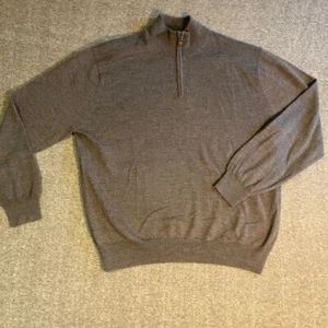 Jos.A.Bank Signature Collection Mens Sz XL Pullover 1/4 Zip Gray Sweater - Picture 1 of 9