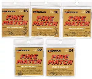 Drennan Fine Match Micro Barb/ Micro barbed Spade End Hooks - Picture 1 of 12