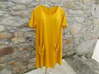 Cos Cotton Jersey A Line Swing Dress In Yellow With Pockets Small Bnwot