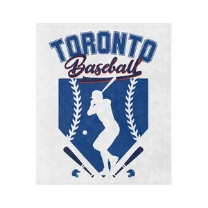 Toronto Baseball Soft Minky Throw - leichte Samt Fleecedecke - Bild 1 von 6