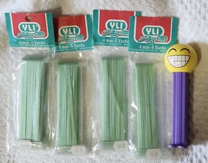 YLI Silk Ribbon 5 YD confezioni ~ 4 mm ~ lotto di 4 VERDE come nuovo #18 ~ Made in Japan NUOVO - Foto 1 di 3