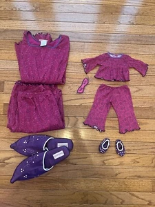 American Girl Paisley Fuschia Pink Girls AND Dolls Pajama Matching Set Large - Picture 1 of 5