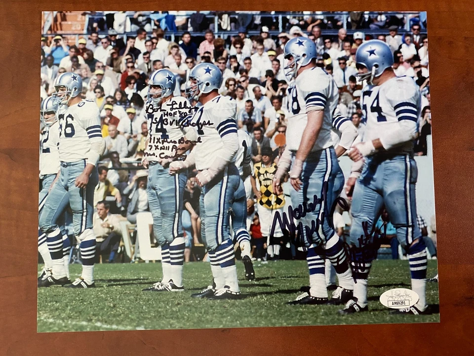 Bob Lilly, Chuck Howley & Maury Youmans signed DALLAS COWBOYS 8 X 10 Photo   JSA - Image 1 of 1