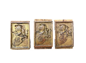Set of 3 French Antique Carved Walnut Panels Decoration – 19th - Picture 1 of 8