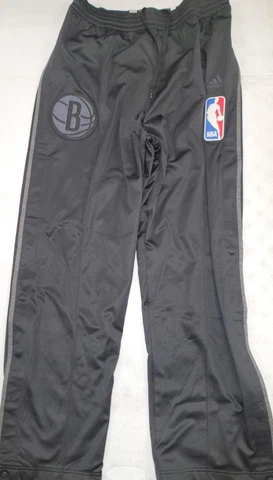 30321 Adidas BROOKLYN NETS GAME USED 2014/15 AUTHENTIC Warm Up Pants W/COA Cover