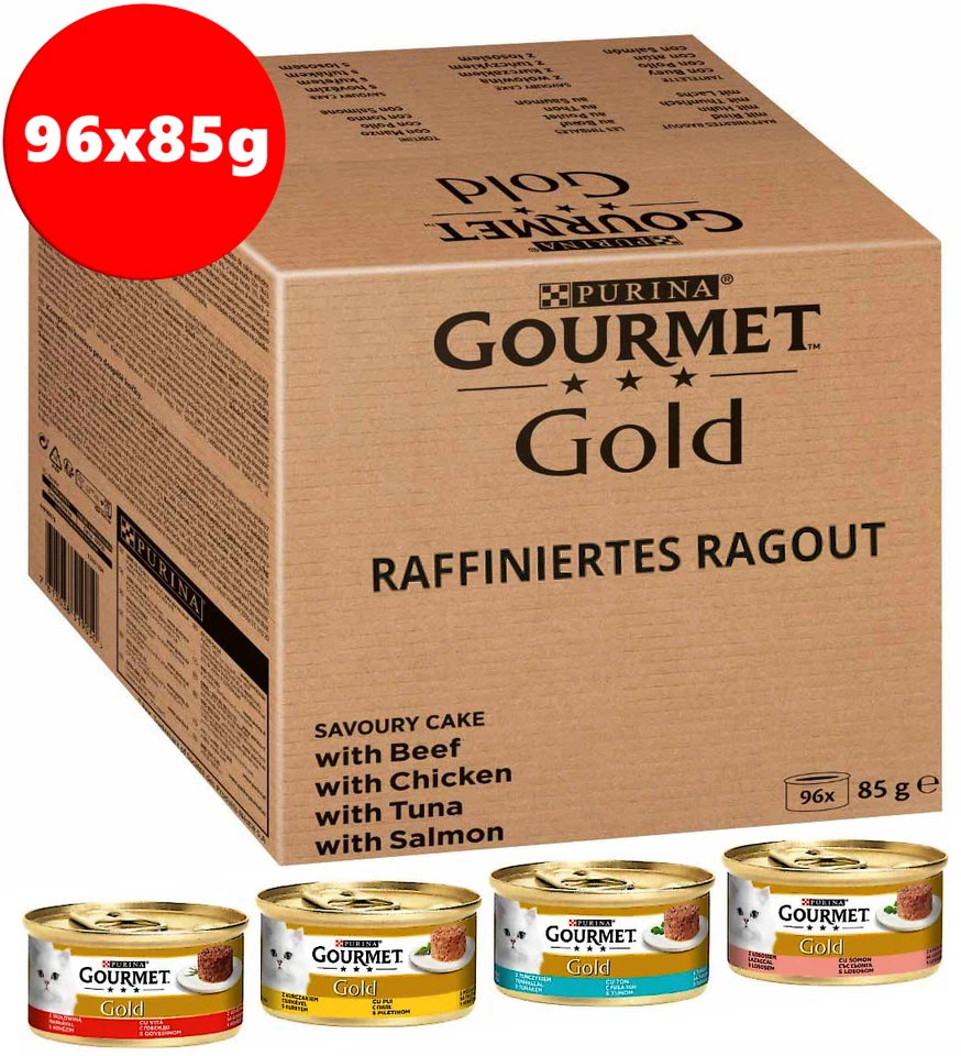 PURINA 96 x 85g Katzenfutter Nass GOURMET Gold Raffiniertes Ragout in Sauce - Bild 1 von 4