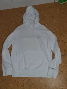 ungetragen: Calvin Klein Jeans Hoody Gr. M in weiß (Sweatshirt, Kapuzenpullover) - Bild 1 von 2