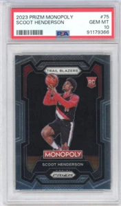2023-24 Panini Prizm Monopoly #75 Scoot Henderson RC Rookie PSA 10 GEM MINT - Picture 1 of 2