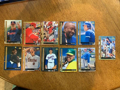 Subjuego de 11 cartas Upper Deck Community Heroes 1993 Winfield Ryan Sandberg Puckett Foto 1 de 2