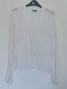 Topshop White Unusual Back Blouse Top Size 14 - Picture 1 of 5