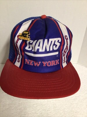 VINTAGE NY Giants Mesh Hat & Pin New Era Pro Design USA NFL Snapback 1980’s - Image 1 of 4