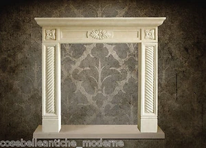Camino in Pietra Leccese Stile Impero Empire Fireplace Stone VINTAGE HOME DESIGN - Picture 1 of 1