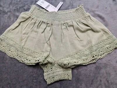 Urban Outfitters Lace Hem Shorts Green Size XX-Small New RRP £34.00 - Image 1 of 4