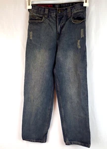 Mossimo Boy's Premium Denim Jeans Size 10 Black Skull On Right Back Pocket - Picture 1 of 3