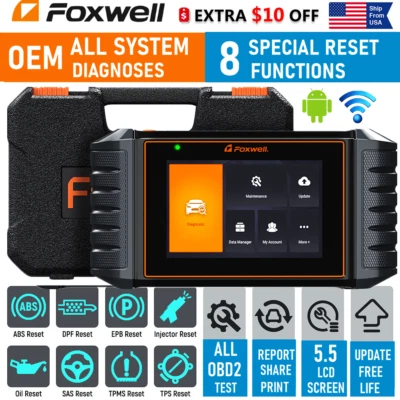FOXWELL NT726 OBD2 Escáner Sistema Completo Herramienta de Diagnóstico ABS SRS Inyector Codificación  Foto 1 de 4