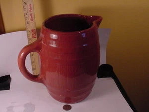 Vintage frühes UHL unmarkiertes kastanienbraunes STEINZEUG 8" hoch 100 Unzen Krug 8 5/8" hoch - Bild 1 von 9