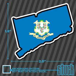 Connecticut State Flag Small -2"- printed vinyl decal sticker hard hat helmet CT - Picture 1 of 1