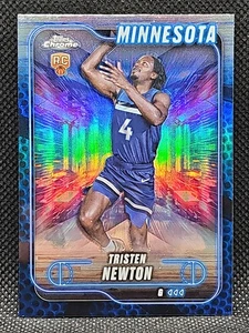 Tristen Newton 2024-25 Topps Chrome Blue Basketball Refractor Rookie Card  - Picture 1 of 2