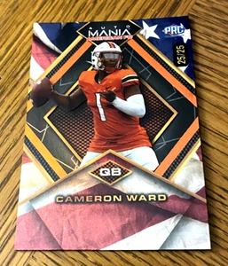 2024 Wild Card Auto Mania Cameron Ward Rookie RC #d /25 SP MIAMI TENNESSE TITANS - Picture 1 of 2