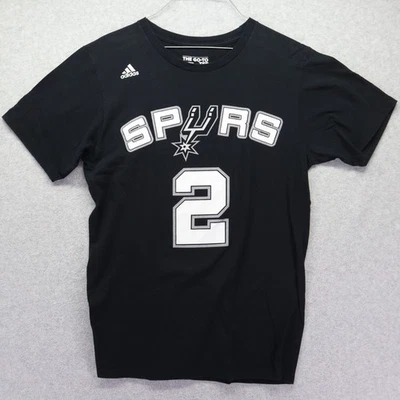 Camiseta Masculina Média Adidas Go-To San Antonio Spurs Kawhi Leonard Preta #2 - Imagem 1 de 4