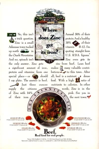 Beef Industry Zinc Arkansas gets Iron The Skinniest Six Vintage Print Ad 1990 - Picture 1 of 4