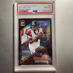 2023 PANINI DONRUSS OPTIC RETRO SERIES PRIZM #20 MICHAEL VICK POP  3 PSA 10 - Picture 1 of 5