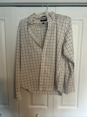 Camisa Banana Republic Para Hombres M Negra Amarilla A Cuadros Calce Ajustado Desacolada Con Botones Foto 1 de 2