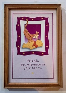 9x13" Disney Gerahmtes Winnie Puuh und Tigger Gerahmtes Freunde Bild Vintage - Bild 1 von 7