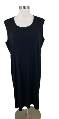 Exclusively Misook 2X Black Sleeveless Knit Sheath Dress Minimalist Capsule - Image 1 of 4