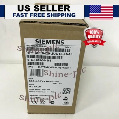 New Siemens 6SE6420-2UD13-7AA1 6SE6 420-2UD13-7AA1 MICROMASTER420 without filter - Image 1 of 2