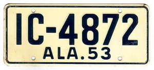 Wheaties 1953 Alabama License Toy Bike Plate - Picture 1 of 1