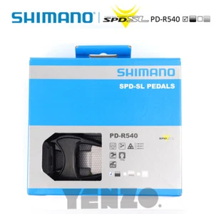 SHIMANO SPD-SL Pedals PD-R540 Road Bike Black 9/16 Self-Holding & SM-SH11 Cleats - Picture 1 of 5
