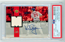 Mark McGwire 2003 UD Marks of Greatness Autographs on Card  PATCH Jersey PSA8