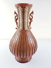 Antique Japanese Rare Bamboo Samurai Art Ornament Vase Decoration Wood