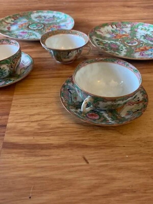 Cubiertos antiguos medallón rosa siglo XIX (2 juegos) Foto 1 de 4