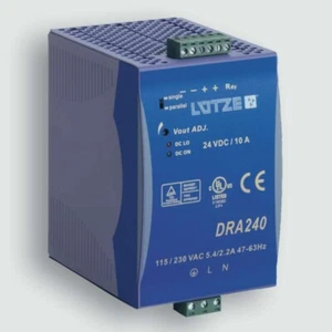 Fuente de alimentación Lutze DRA240-24B, 115/230VAC, 5.4/2.2A, 47-63 Hz, 24VDC - USADA - Imagen 1 de 1