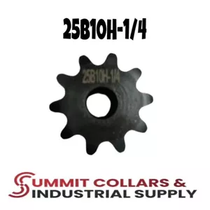 #25 Roller Chain Sprocket B Type 1/4'' Bore 10 Tooth 25B10H-1/4 - Picture 1 of 2